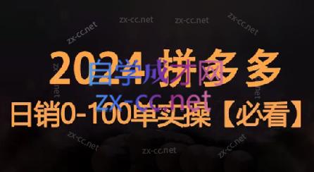 恒哥·2024拼多多日销0-100单实操-海旭网创