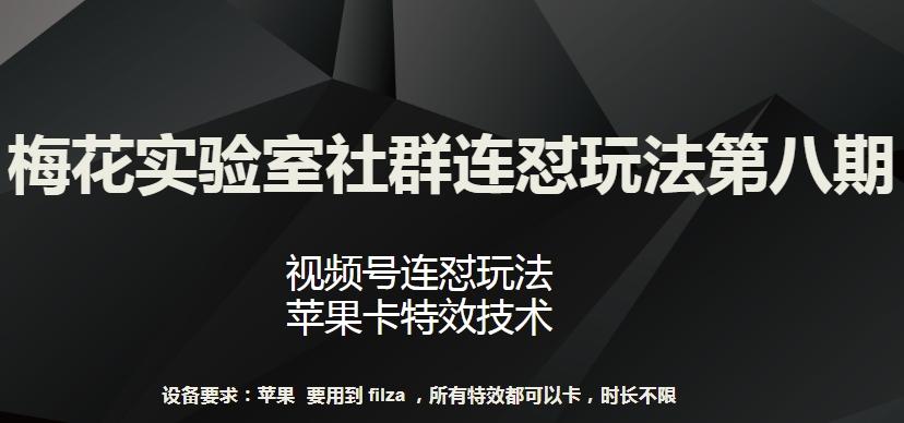 梅花实验室社群连怼玩法第八期，视频号连怼玩法 苹果卡特效技术【揭秘】-海旭网创