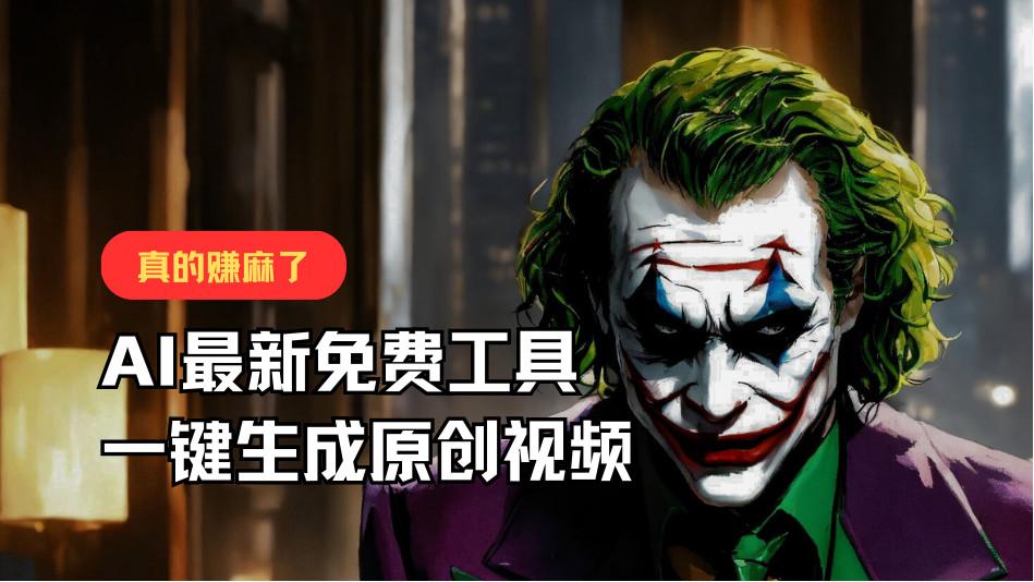 最新免费AI工具，一键生成原创视频，佛系搬运，轻松月入10000+！-海旭网创