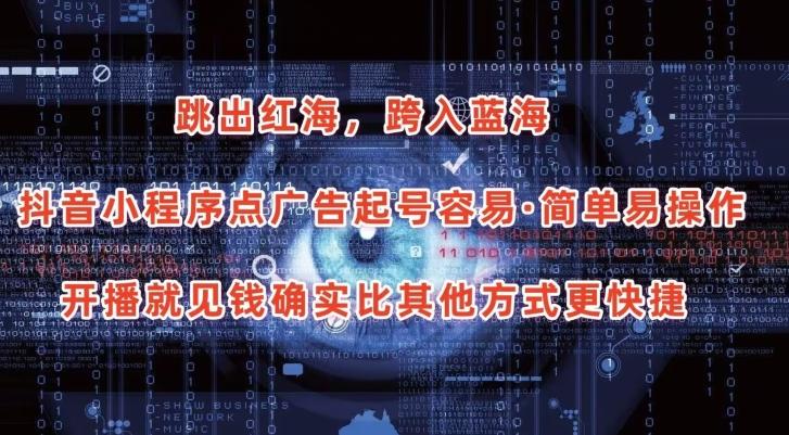 抖音小程序点广告项目，起号容易，简单易操作，开播就见有收益【揭秘】-海旭网创