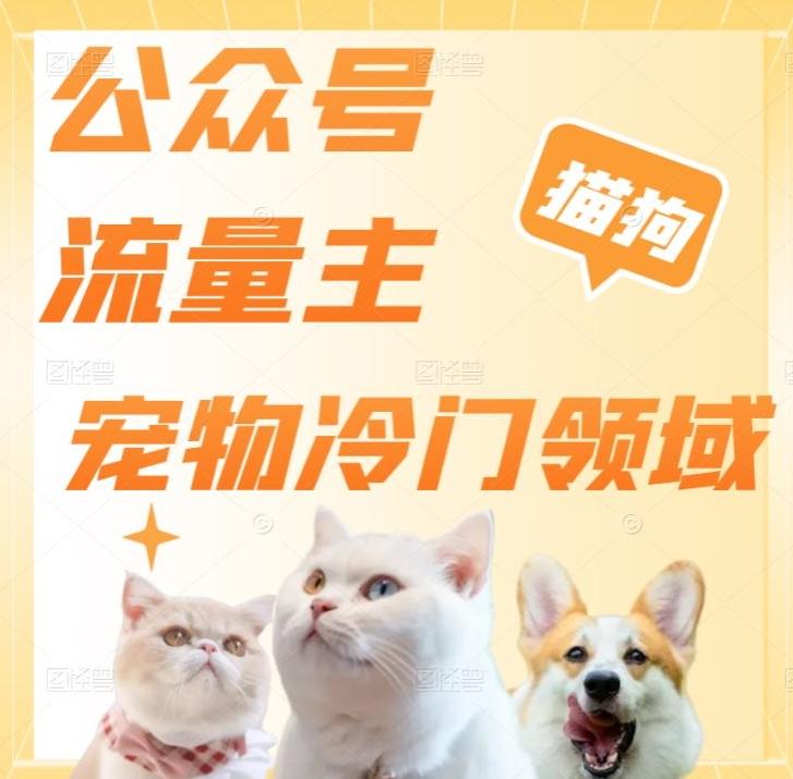 公众号流量主，萌宠冷门领域，单日收益2000+，简单暴力掘金，矩阵操作，无限放大收益！-海旭网创