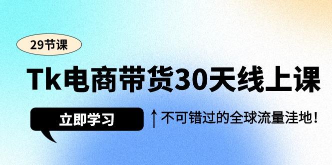 (9463期)Tk电商带货30天线上课，不可错过的全球流量洼地(29节课)-海旭网创