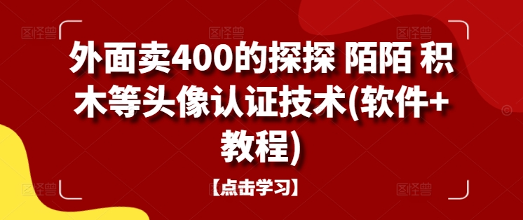 外面卖400的探探 陌陌 积木等头像认证技术(软件+教程)-海旭网创