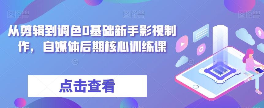 从剪辑到调色0基础新手影视制作，自媒体后期核心训练课-海旭网创