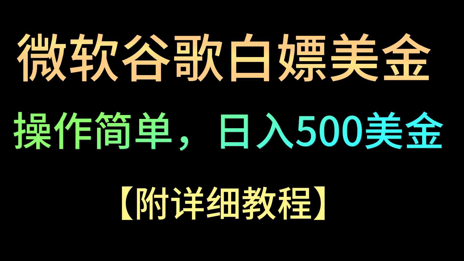 微软谷歌项目3.0，轻松日赚500+美金，操作简单，小白也可轻松入手！-海旭网创