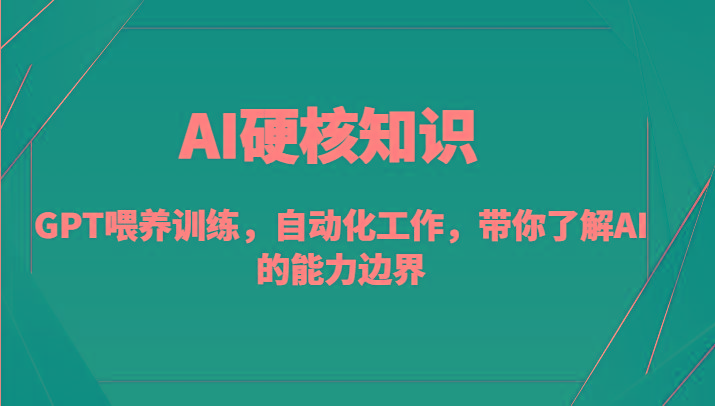AI硬核知识-GPT喂养训练，自动化工作，带你了解AI的能力边界(10节课)-海旭网创