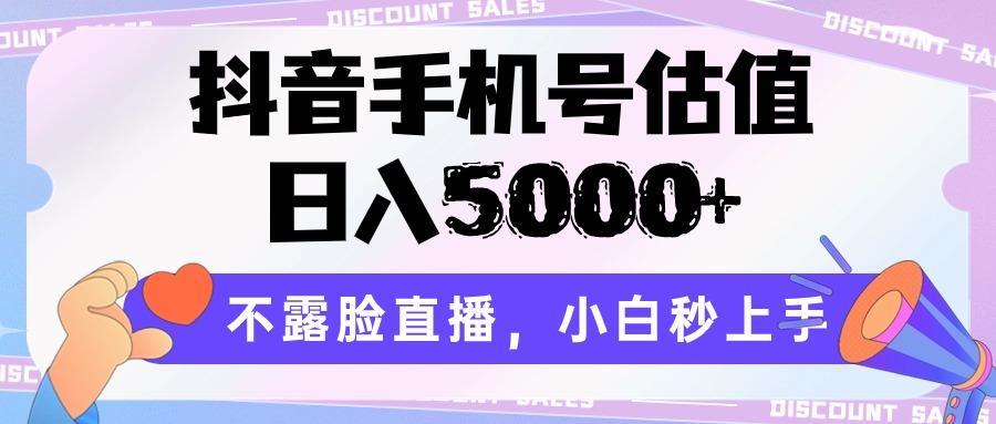 抖音手机号估值，日入5000+，不露脸直播，小白秒上手-海旭网创