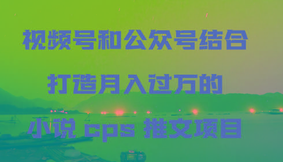 视频号和公众号结合打造月入过万的小说cps推文项目，包括市面上面的各种思路详解-海旭网创