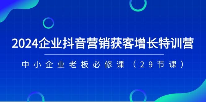 2024企业抖音-营销获客增长特训营，中小企业老板必修课(29节课-海旭网创