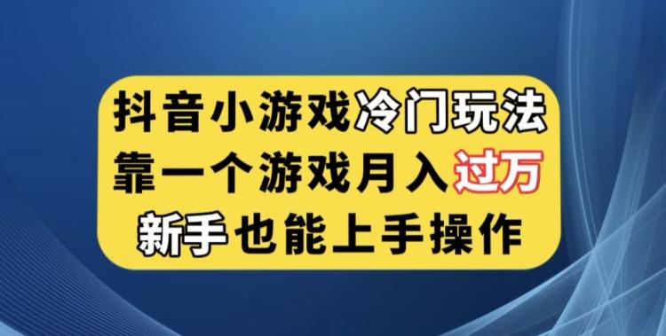 抖音小游戏冷门玩法，靠一个游戏月入过万，新手也能轻松上手【揭秘】-海旭网创