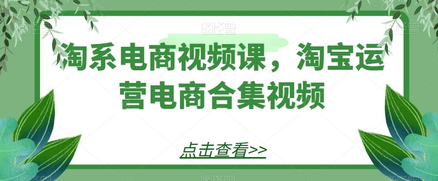 淘系电商视频课，淘宝运营电商合集视频-海旭网创