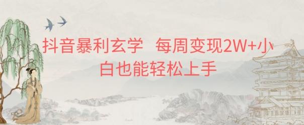 抖音暴利玄学，每周变现2W+小白也能轻松上手-海旭网创