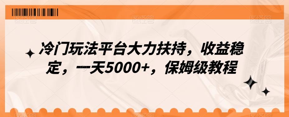 冷门玩法平台大力扶持，收益稳定，一天5000+，保姆级教程（附抖音7天起号法）-海旭网创