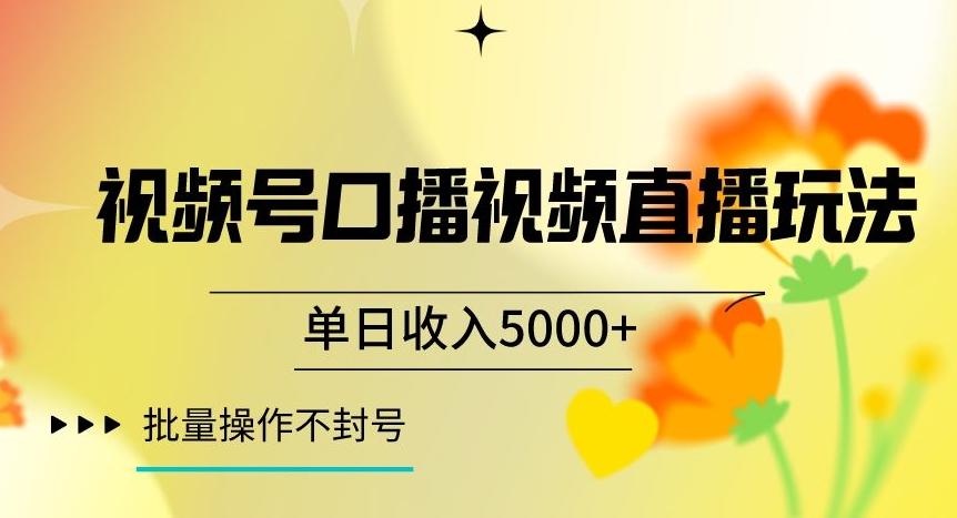 视频号囗播视频直播玩法，单日收入5000+，批量操作不封号【揭秘】-海旭网创