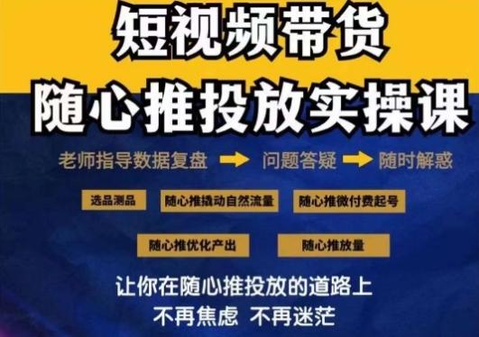 2024好物分享随心推投放实操课，随心推撬动自然流量/微付费起号/优化产出-海旭网创