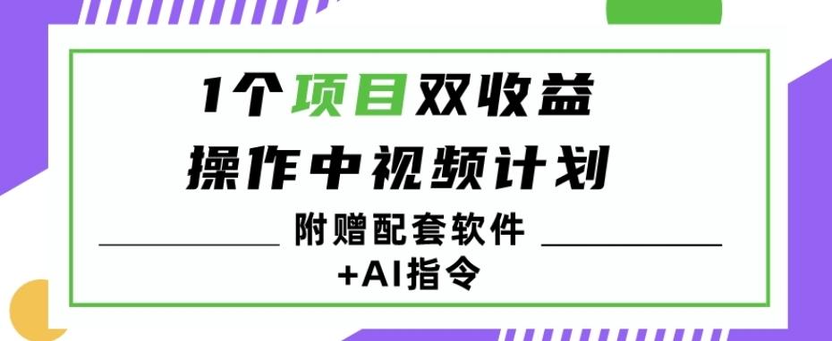 1个项目双收益？操作中视频计划1天最高3100+收益？（附赠配套软件+AI指令）-海旭网创