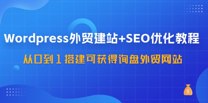WordPress外贸建站+SEO优化教程，从0到1搭建可获得询盘外贸网站(57节课)-海旭网创