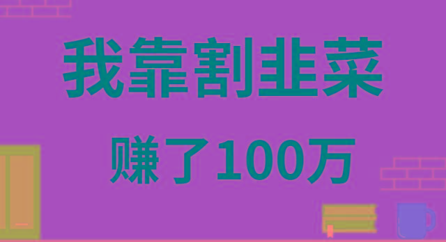 我靠割韭菜赚了 100 万-海旭网创
