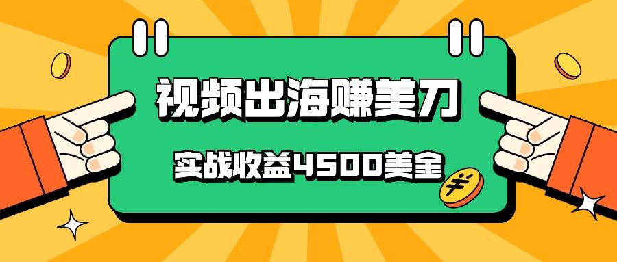 国内爆款视频出海赚美刀，实战收益4500美金，批量无脑搬运，无需经验直接上手-海旭网创