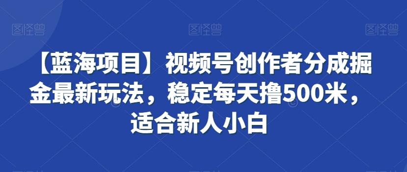 【蓝海项目】视频号创作者分成掘金最新玩法，稳定每天撸500米，适合新人小白【揭秘】-海旭网创