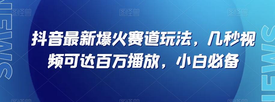 抖音最新爆火赛道玩法，几秒视频可达百万播放，小白必备（附素材）【揭秘】-海旭网创