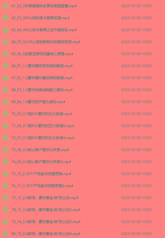 图片[4]-2024单品正价起号，直播素材投流选品：选品课+投流课+素材课+卡首屏/100节-海旭网创