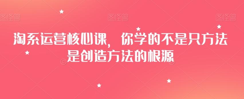 淘系运营核心课，你学的不是只方法是创造方法的根源-海旭网创