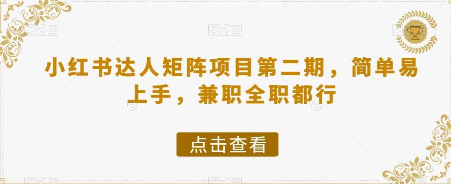 小红书达人矩阵项目第二期，简单易上手，兼职全职都行-海旭网创
