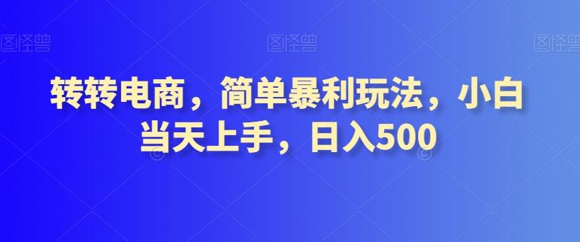 转转电商，简单暴利玩法，小白当天上手，日入500-海旭网创