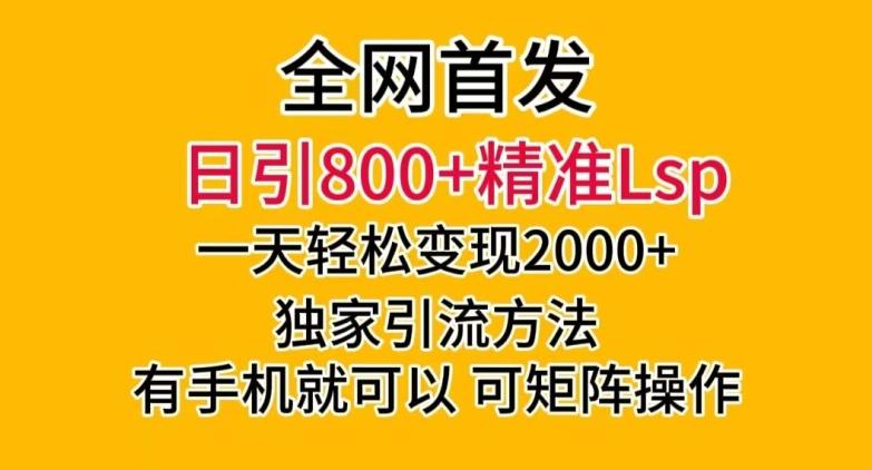 全网首发！日引800+精准老色批，一天变现2000+，独家引流方法，可矩阵操作【揭秘】-海旭网创