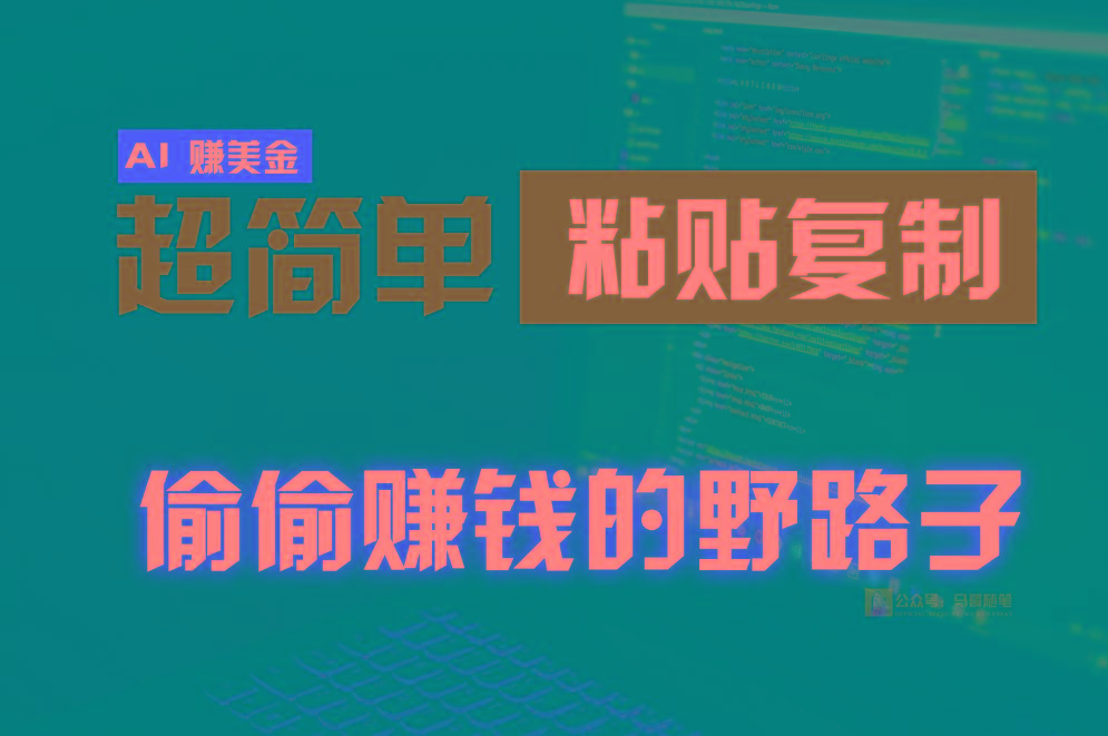 偷偷赚钱野路子，0成本海外淘金，无脑粘贴复制，稳定且超简单，适合副业兼职-海旭网创