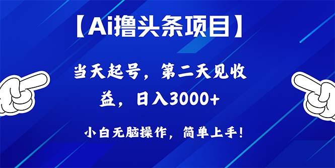 Ai撸头条，当天起号，第二天见收益，日入3000+-海旭网创