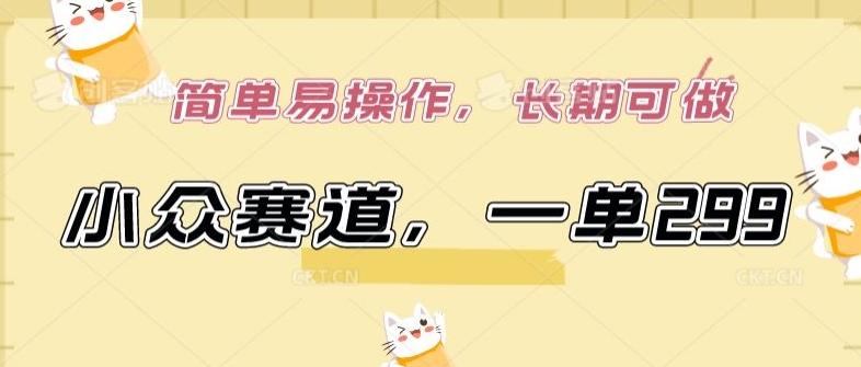 小众赛道，一单299.简单易操作，长期可做【揭秘】-海旭网创