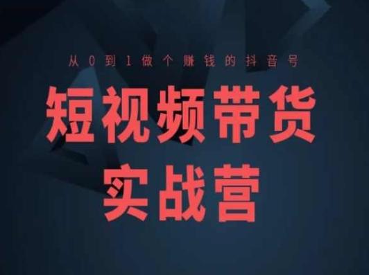 短视频带货实战营(高阶课)，从0到1做个赚钱的抖音号-海旭网创