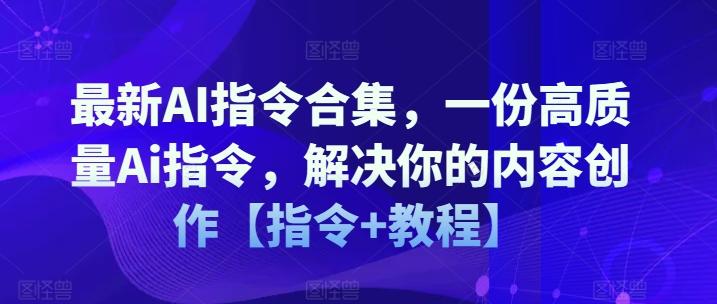 最新AI指令合集，一份高质量Ai指令，解决你的内容创作【指令+教程】-海旭网创
