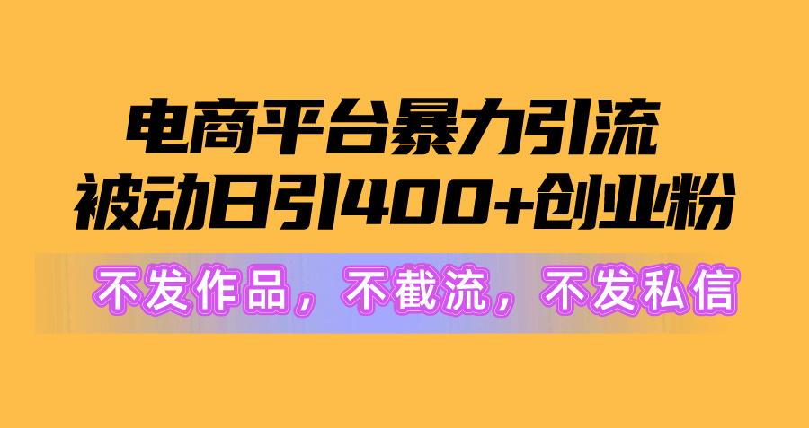 电商平台暴力引流,被动日引400+创业粉不发作品，不截流，不发私信-海旭网创