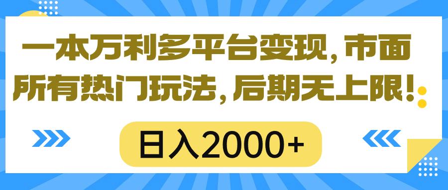 一本万利多平台变现，市面所有热门玩法，日入2000+，后期无上限！-海旭网创