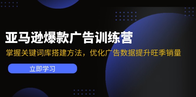 亚马逊爆款广告训练营：掌握关键词库搭建方法，优化广告数据提升旺季销量-海旭网创
