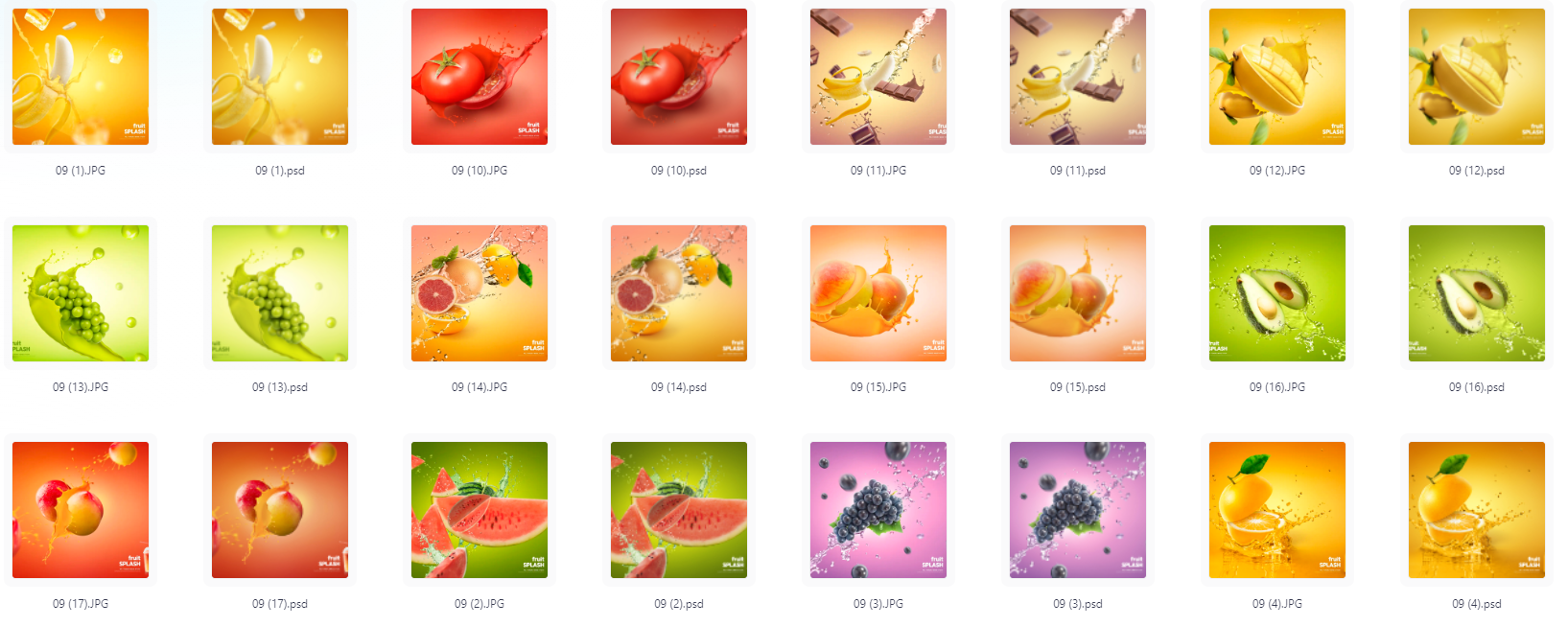 餐饮水果PS模版设计素材17款-海旭网创