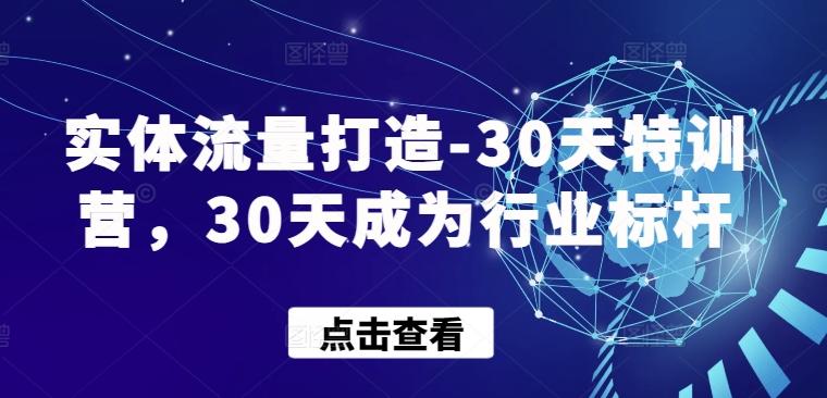 实体流量打造-30天特训营，30天成为行业标杆-海旭网创