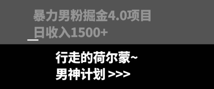 暴力男粉掘金4.0项目不违规不封号无脑复制单人操作日入1000+-海旭网创