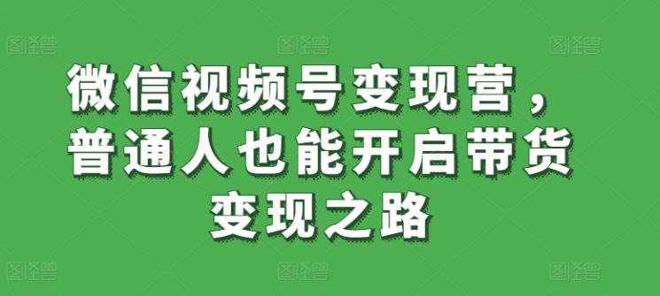 微信视频号变现营，普通人也能开启带货变现之路-海旭网创