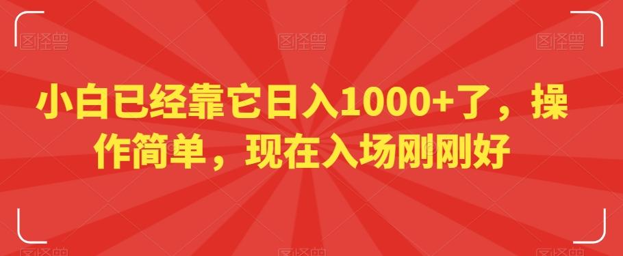 小白已经靠它日入1000+了，操作简单，现在入场刚刚好【揭秘】-海旭网创
