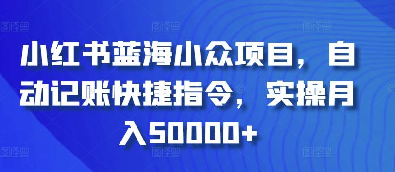 小红书蓝海小众项目，自动记账快捷指令，实操月入50000+【揭秘】-海旭网创