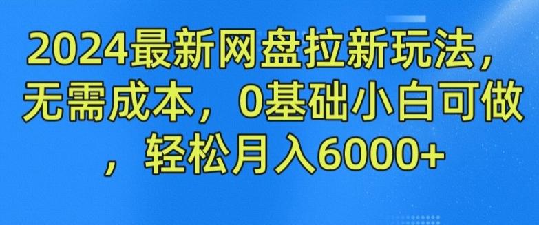 2024最新网盘拉新玩法，无需成本，0基础小白可做，轻松月入6000+【揭秘】-海旭网创