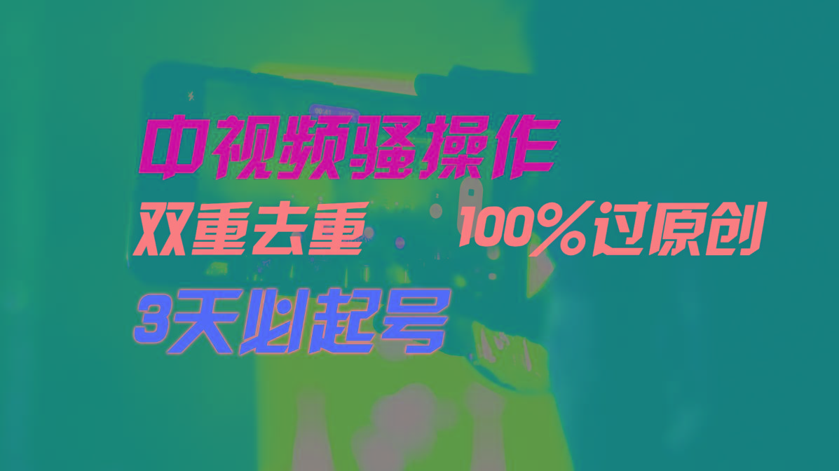 中视频骚操作，双重去重100%过原创，3天比必起号，简单无脑，月入3W+-海旭网创