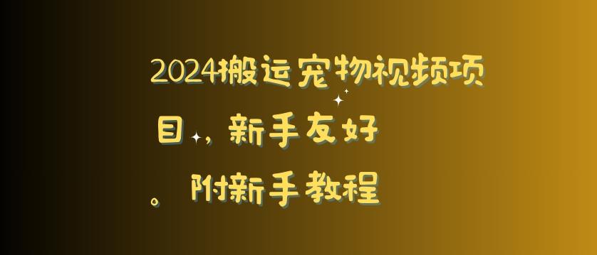2024搬运宠物视频项目，新手友好，完美去重，附新手教程【揭秘】-海旭网创