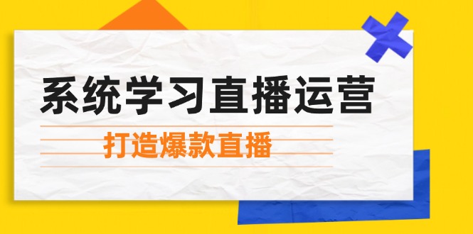 系统学习直播运营：掌握起号方法、主播能力、小店随心推，打造爆款直播-海旭网创