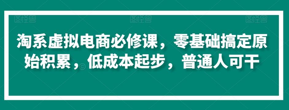 淘系虚拟电商必修课，零基础搞定原始积累，低成本起步，普通人可干-海旭网创