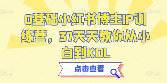 0基础小红书博主IP训练营，37天天教你从小白到KOL-海旭网创